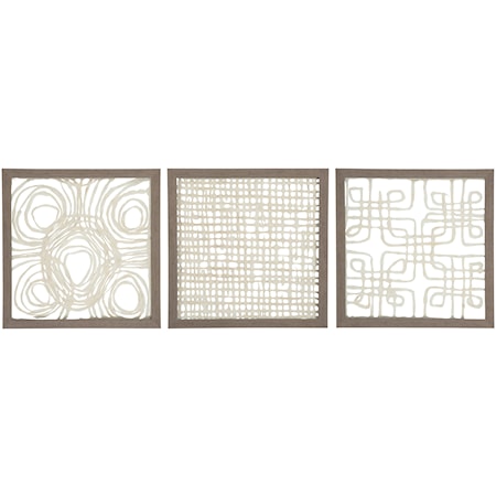 3-Piece Odella Cream/Taupe Wall Decor Set